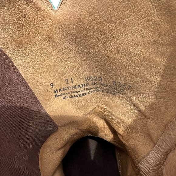 Roper Western Boots Women's Size 7.5 US Arrow Feather Embriodered Tan Leather Th - Picture 11 of 12